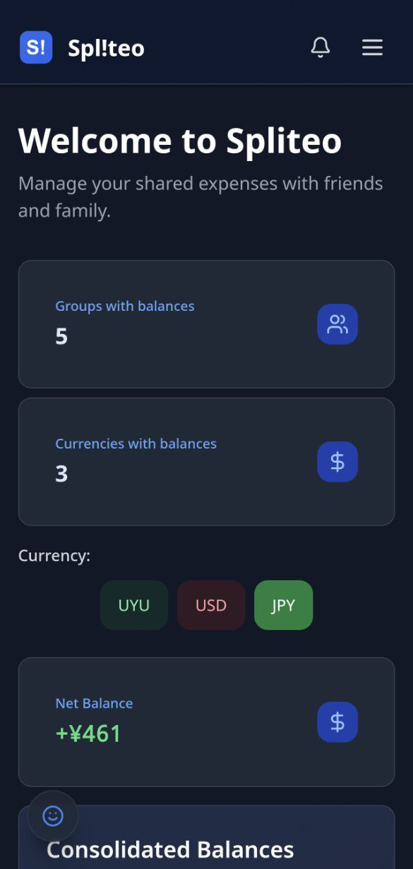App preview showing expense tracking